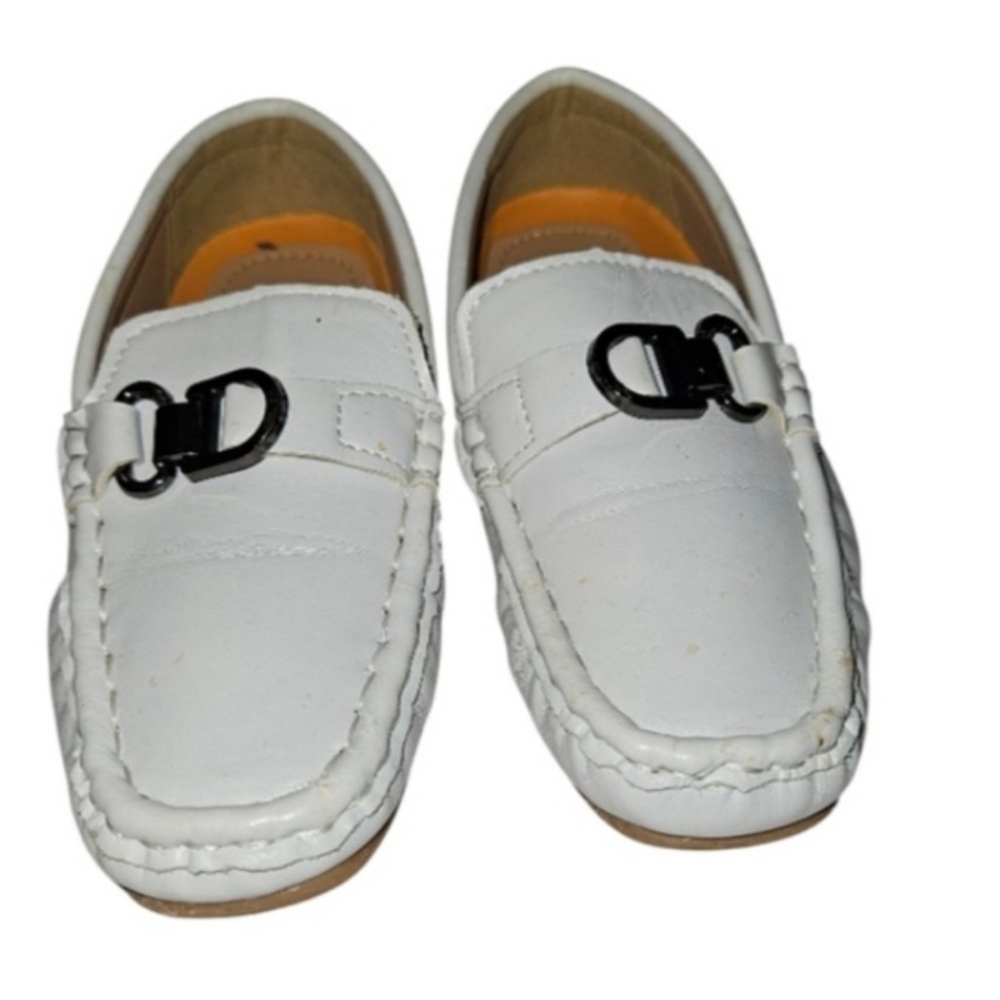 Boys Jordano Collection Loafers Size 11 White Toddler